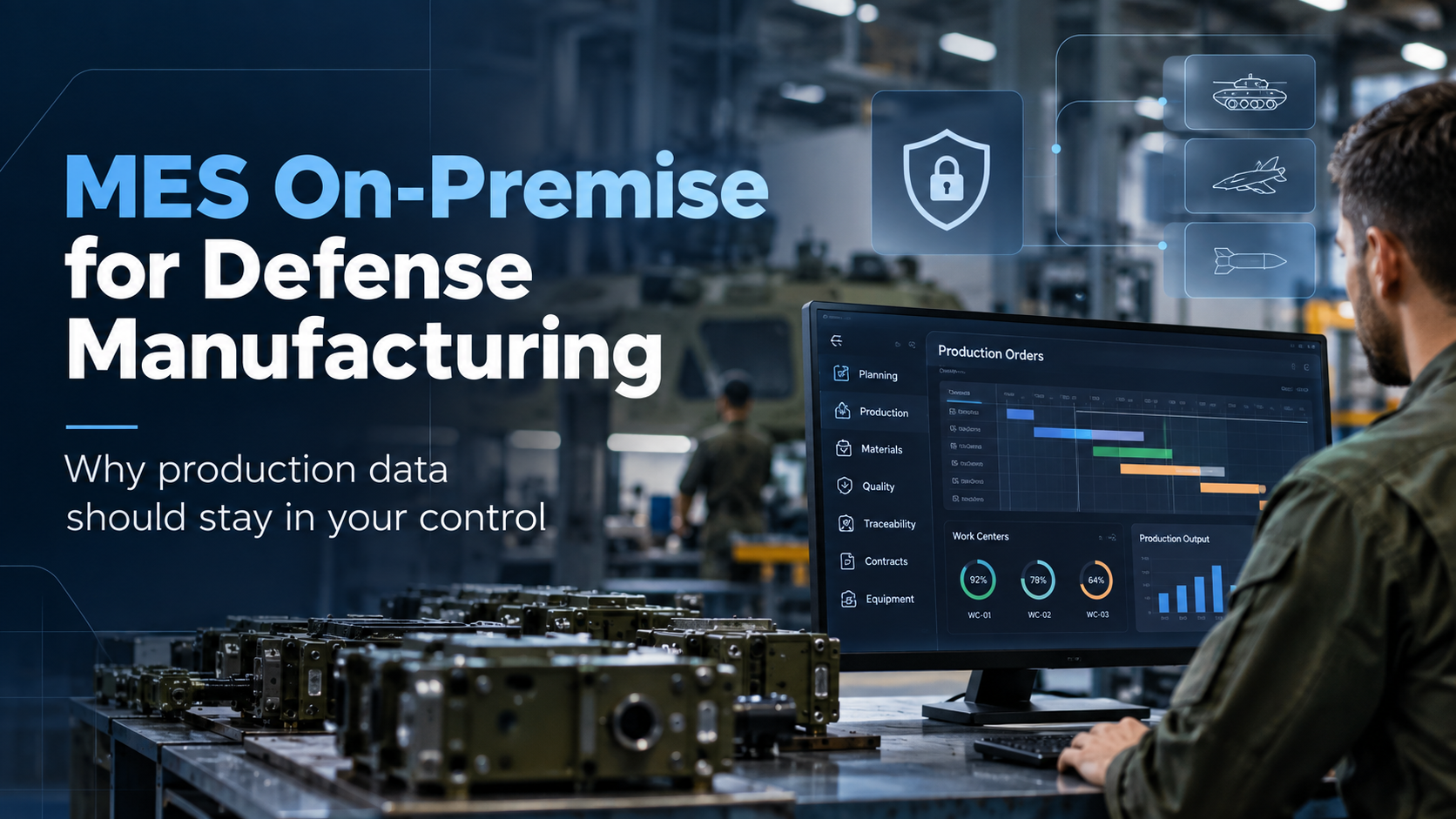 MES on-premise for defense manufacturing: why data must remain within your perimeter